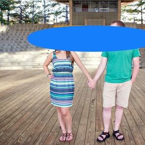 Loft striped green and blue dress